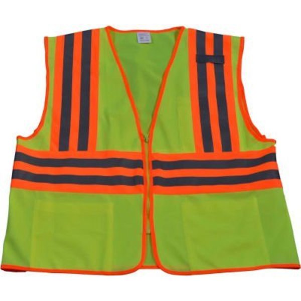 Petra Roc Inc Petra Roc Two Tone DOT Safety Vest W/1" Reflective Tape, Class 2, Polyester Solid, Lime, S/M LV2-CB2-S/M